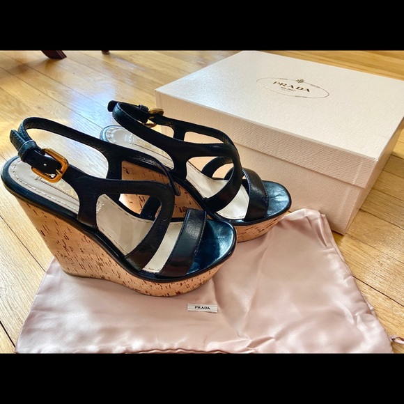 prada cork wedge